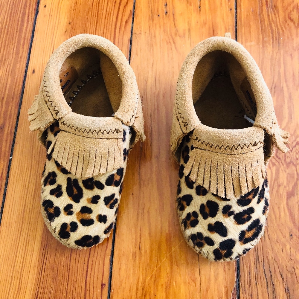 Leopard Minnetonka Suede Booties